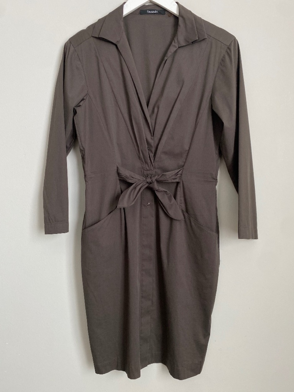 Tahari Pleated Shirt Dress